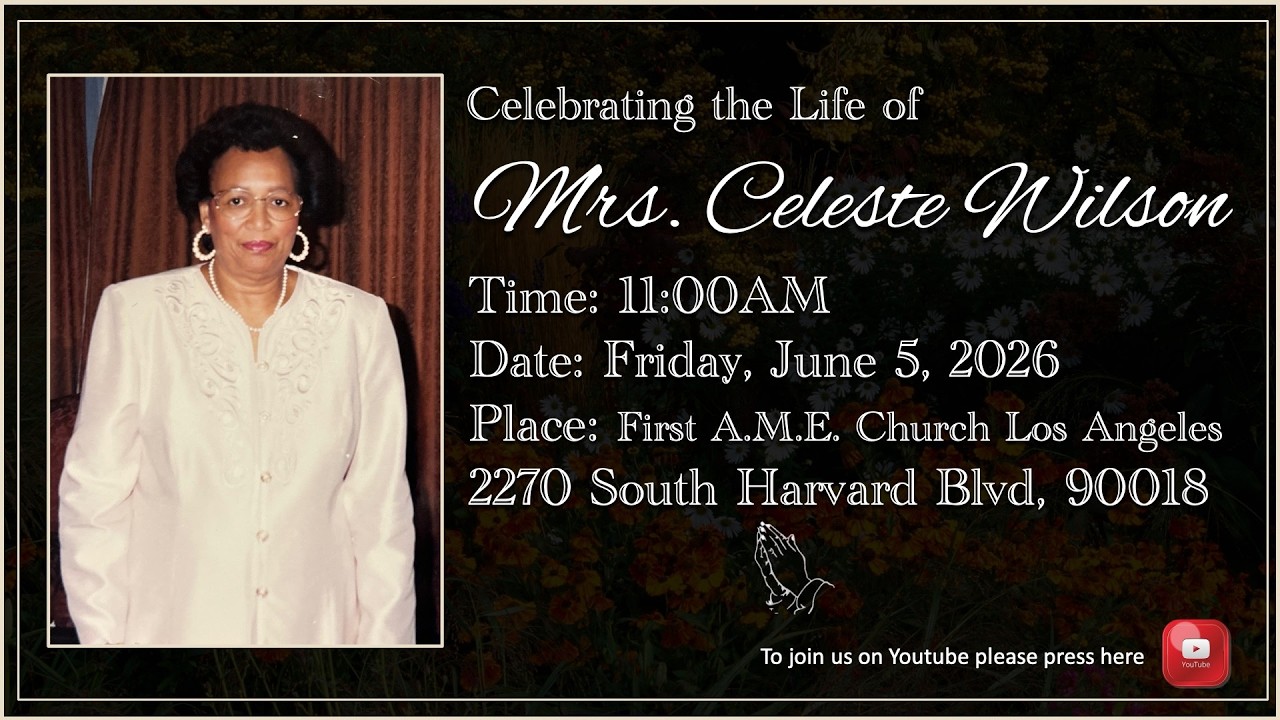 Celebrating the Life of Ms. Celeste Wilson June  5, 2026 @ 11:00AM thumbnail